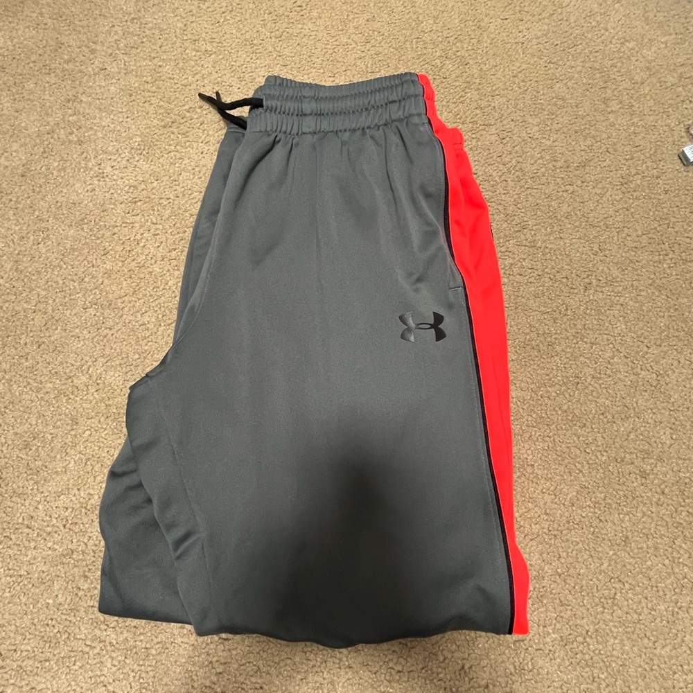 Grey with orange stripe Large Under Armour sweatpant joggers